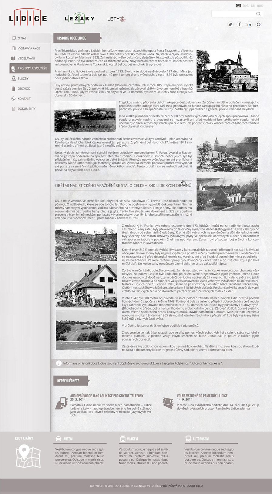 lidice web historie male